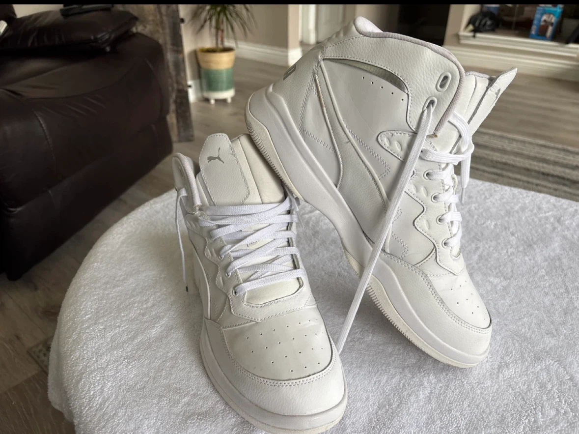 Puma high-top sneakers in white