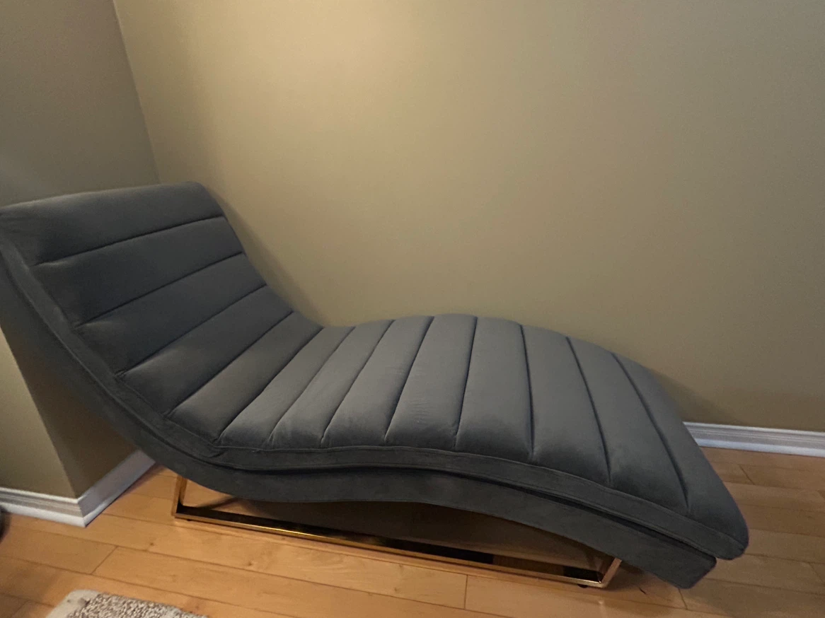 Chaise Lounge with Gold Base