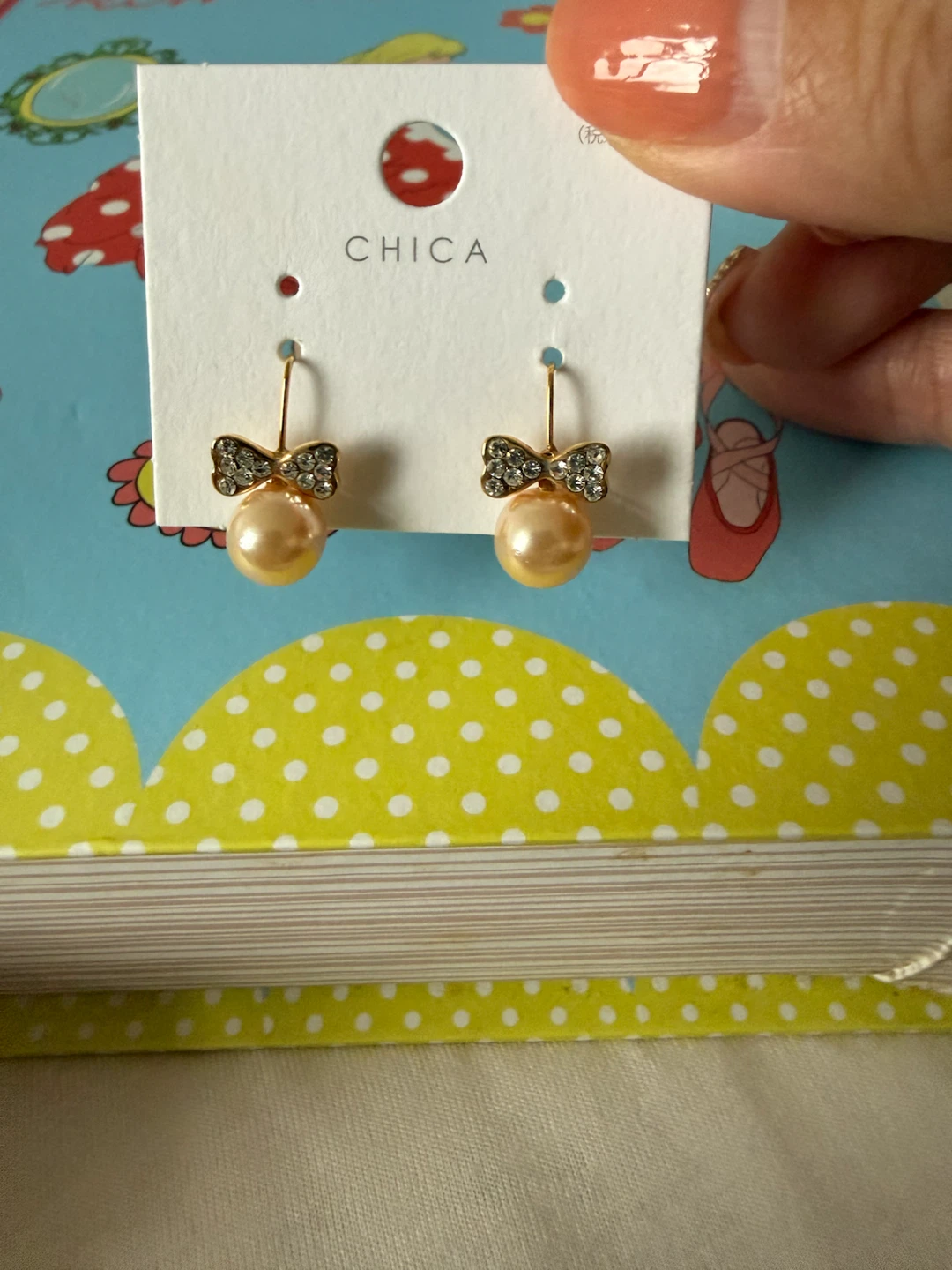 Japanese Ribbon pearl earrings