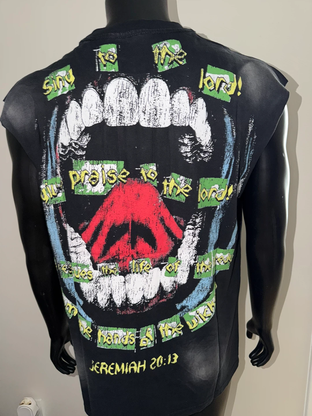 Hellstar "Jeremiah 20:13" Graphic Sleeveless T-Shirt Size L - photo 3