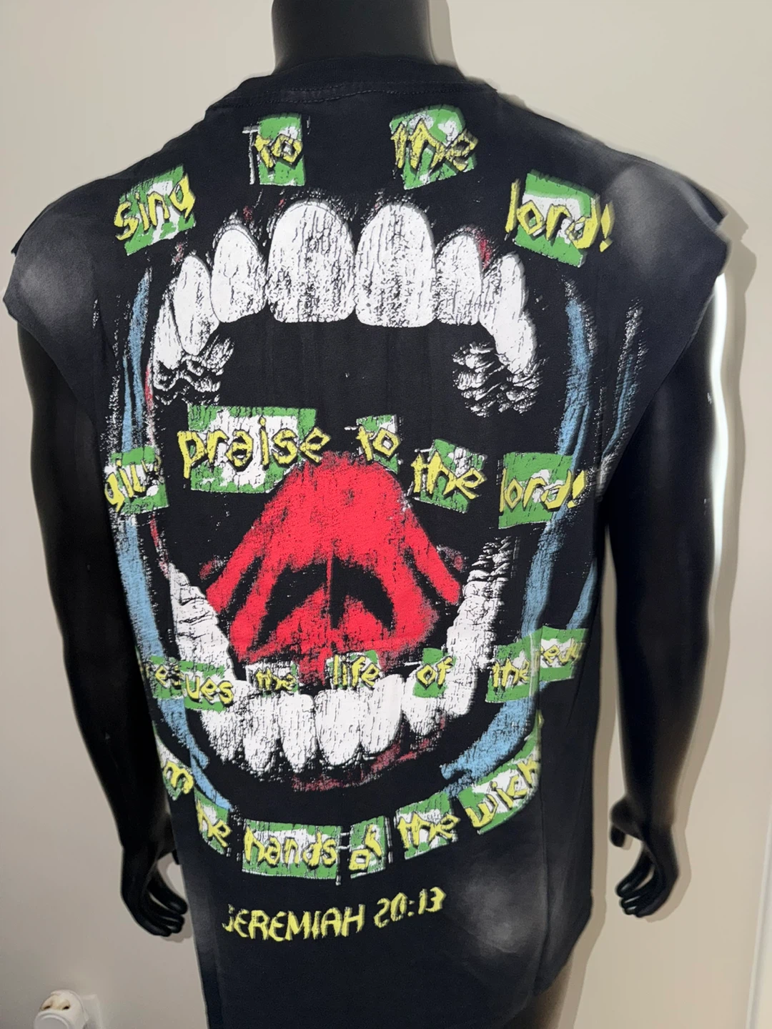 Hellstar "Jeremiah 20:13" Graphic Sleeveless T-Shirt Size L - photo 4