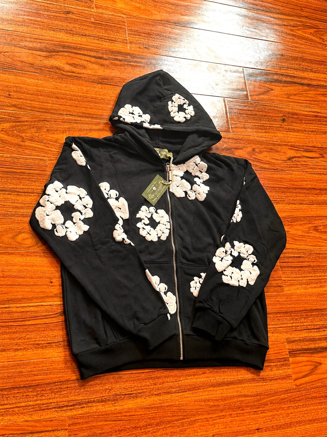 Black Denim Tears Zip Up Hoodie - photo 2
