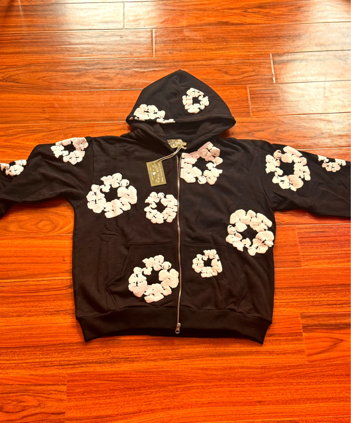 Black Denim Tears Zip Up Hoodie - photo 4