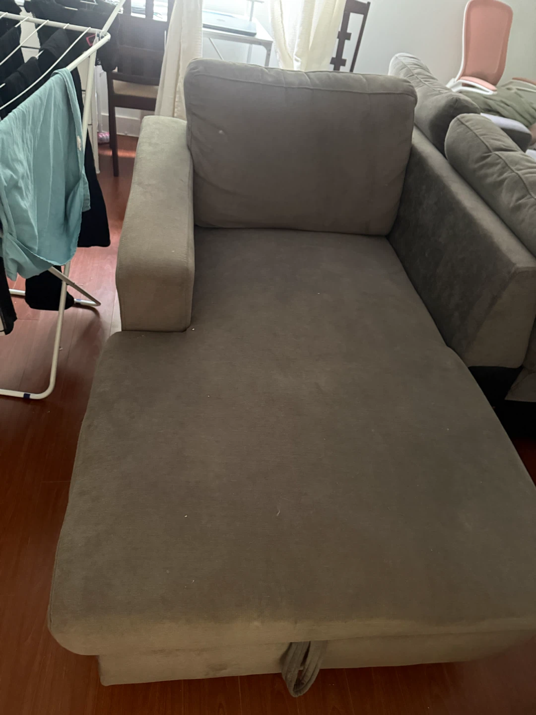 Two grey sofa bed with storage