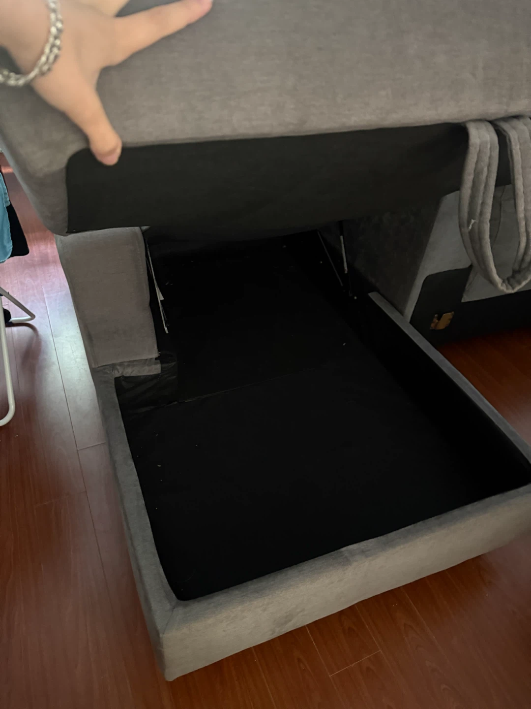 Two grey sofa bed with storage - photo 2