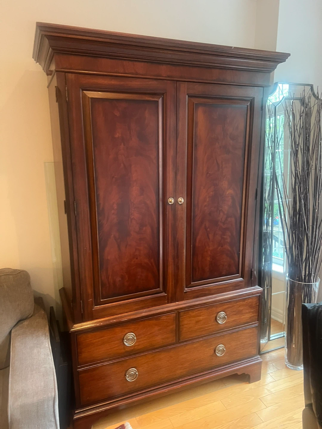 Large Wooden Wardrobe Armoire