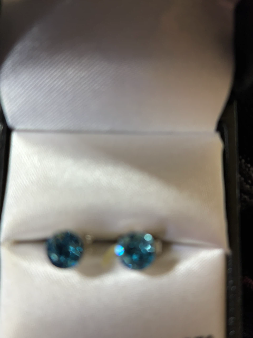 Swarovski Blue Crystal Stud Earrings