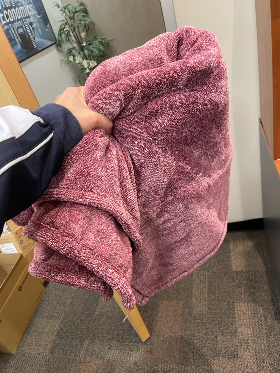 Puck up TMU!! Pink Throw Blanket