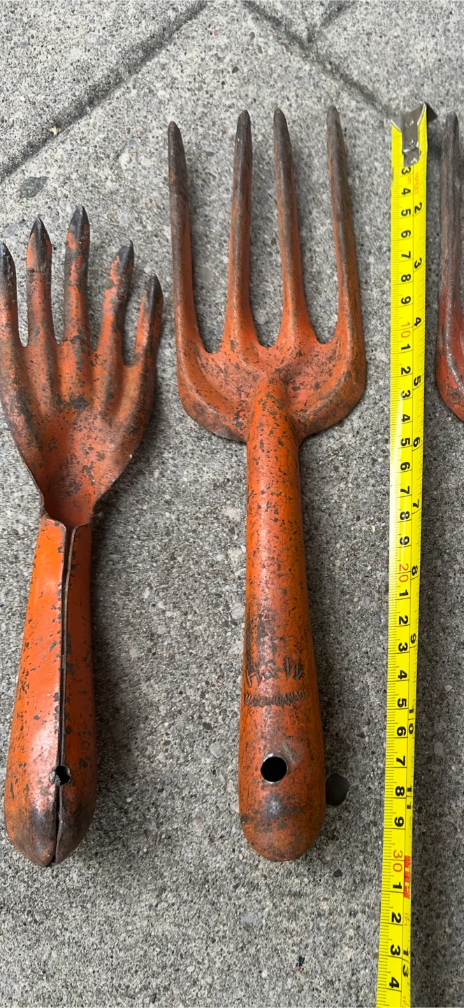 Vintage Hand Garden Tools Set - Orange