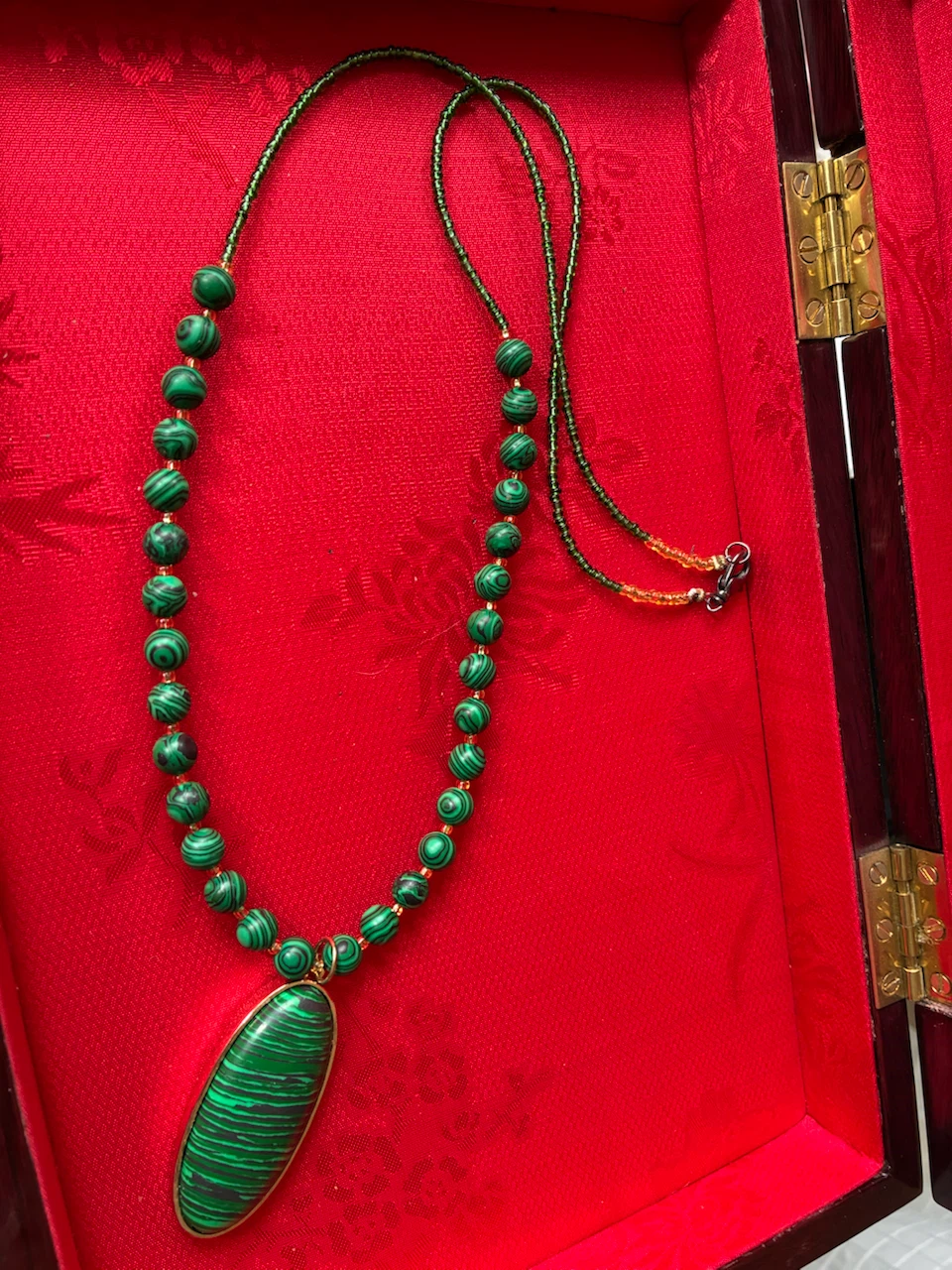 Green Malachite Beaded Necklace