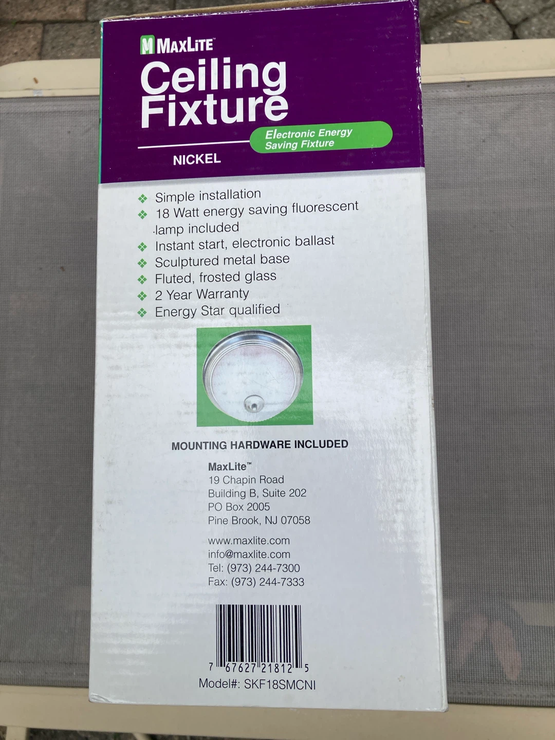 MaxLite Ceiling Fixture Nickel Finish - photo 3