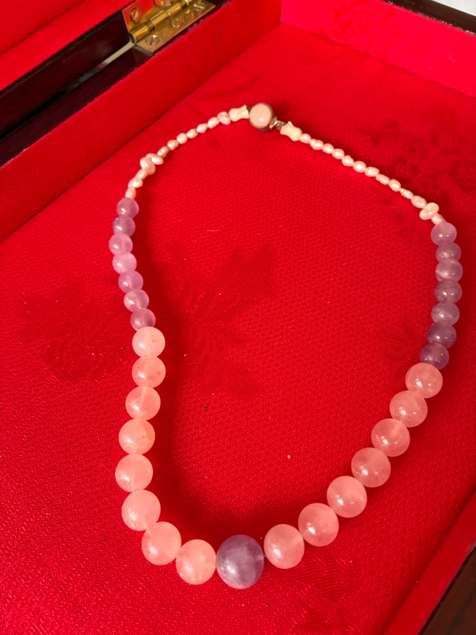 Beaded gemstone necklace