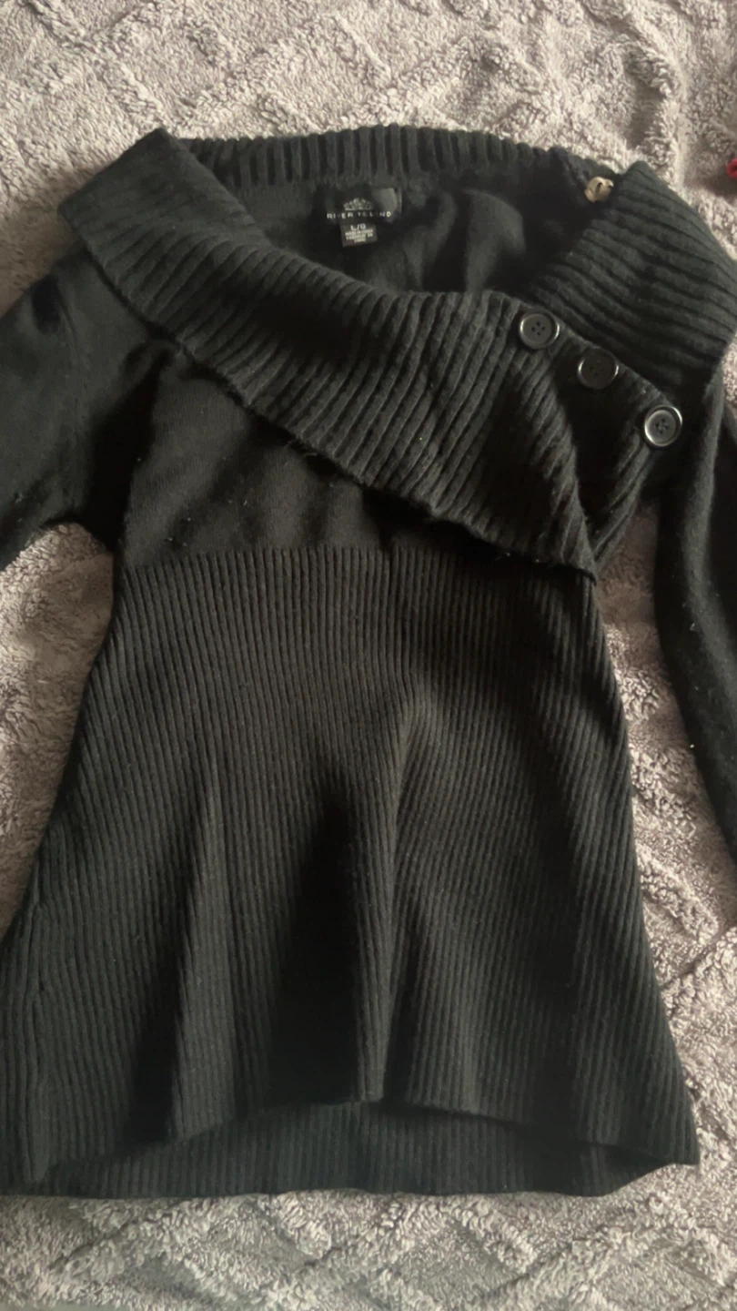 River Island Black Off-the-Shoulder Sweater