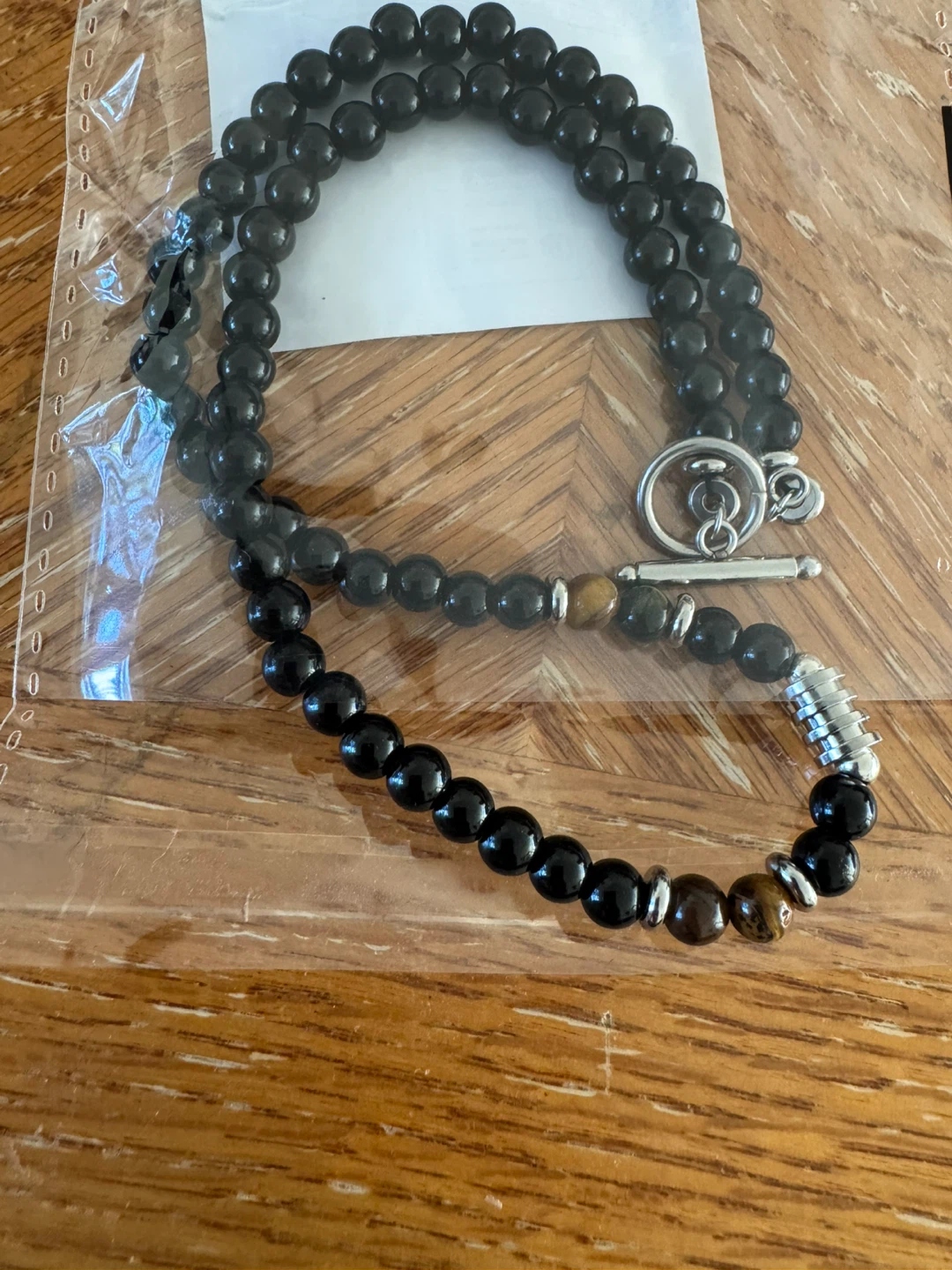 Beaded Necklace with Toggle Clasp