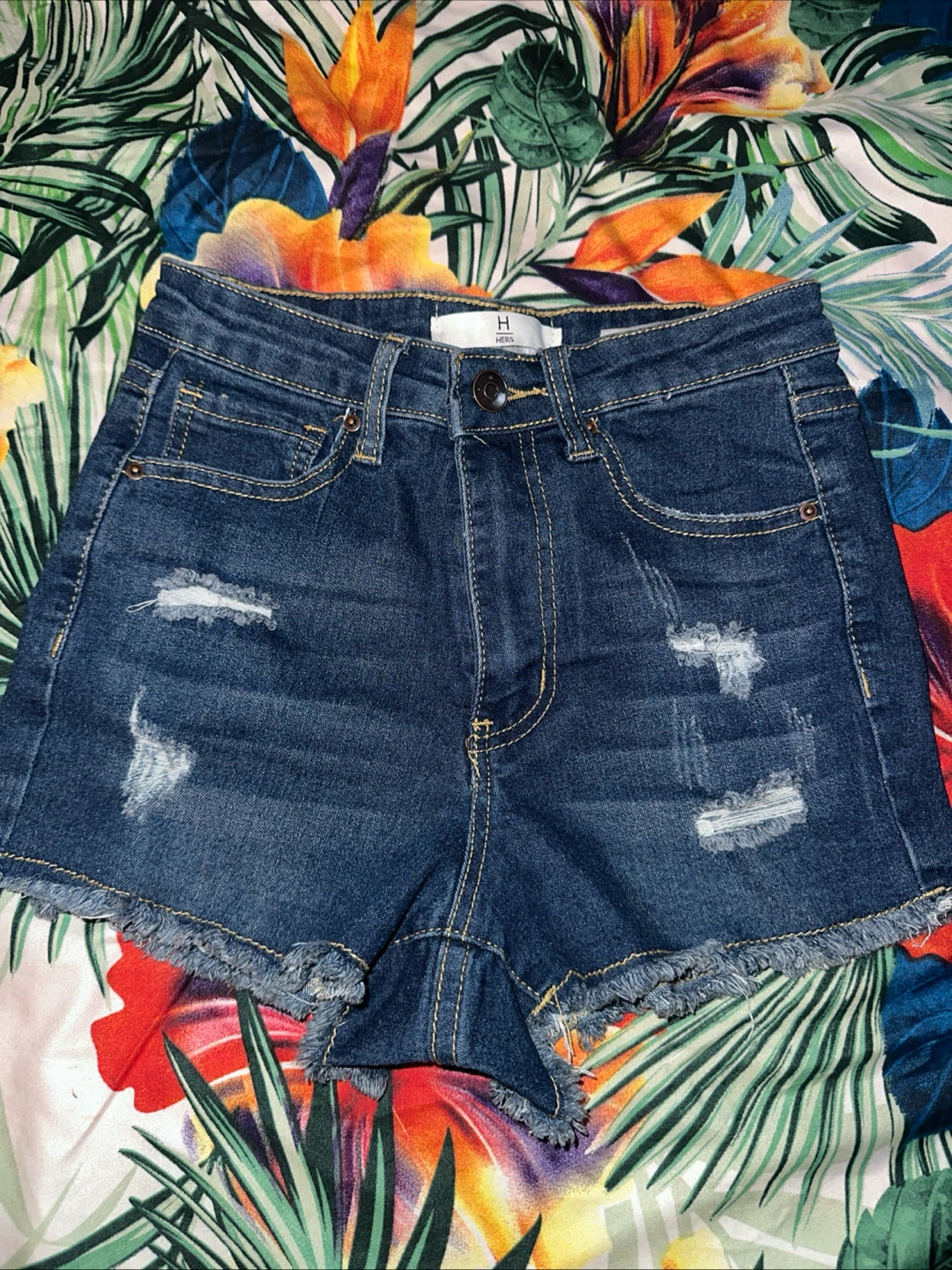 H Hers Distressed Denim Shorts - photo 2