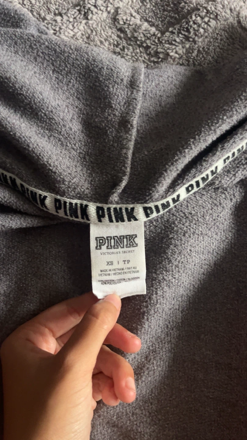 Vintage Y2K Victoria's Secret PINK Grey Zip-Up Hoodie - photo 2
