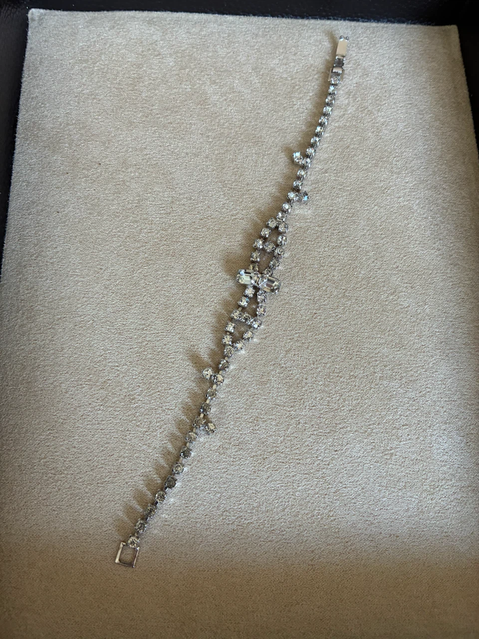 Silver-Tone Rhinestone Bracelet