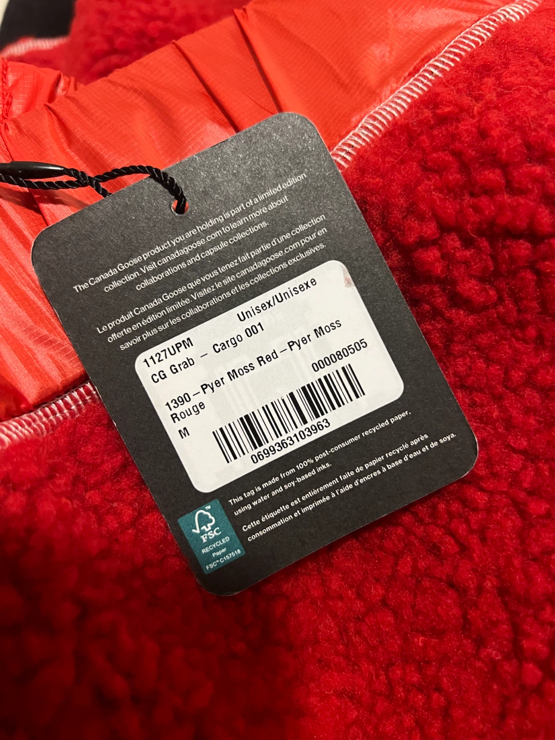 Canada Goose Cargo Red Fleece Jacket