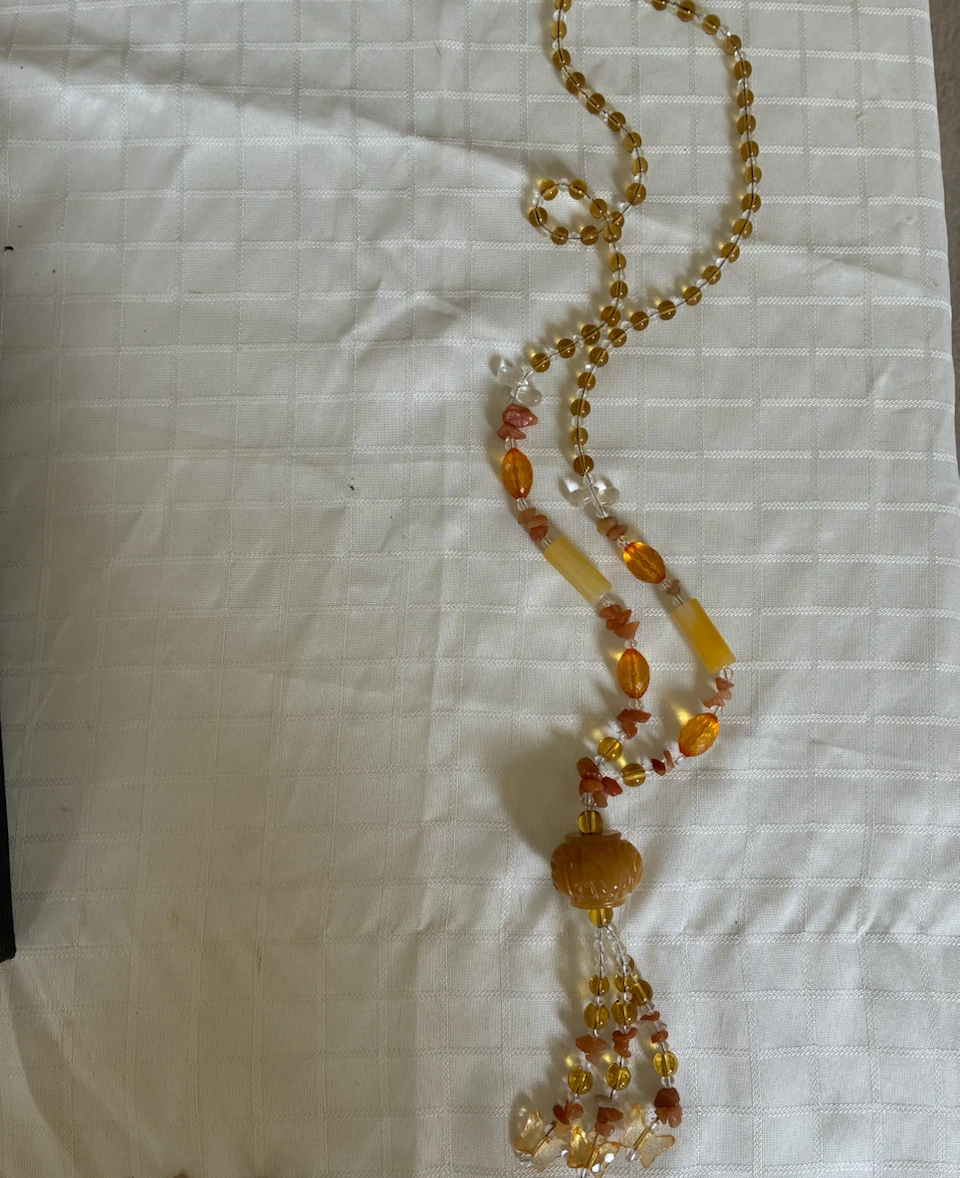 Long Beaded Tassel Necklace