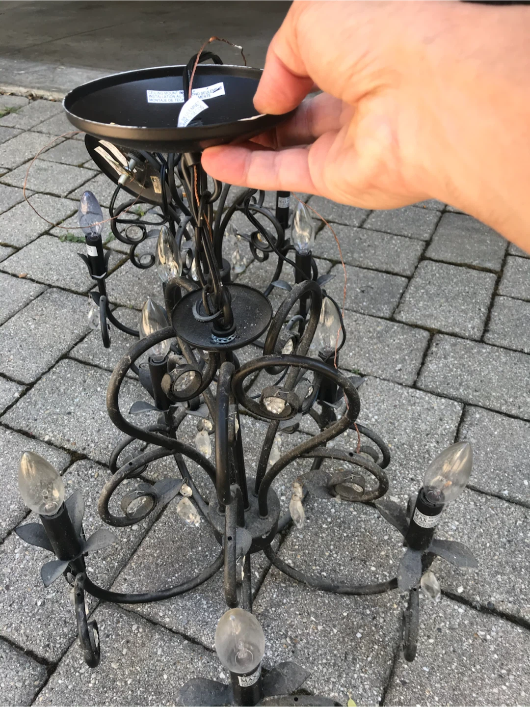 Vintage Black Chandelier (2 Available) - photo 2