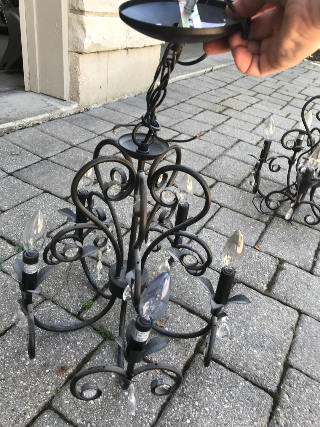 Vintage Black Chandelier (2 Available) - photo 3