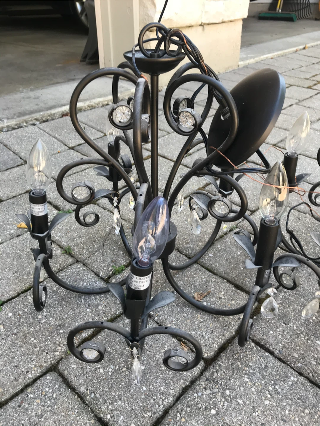 Vintage Black Chandelier (2 Available) - photo 4