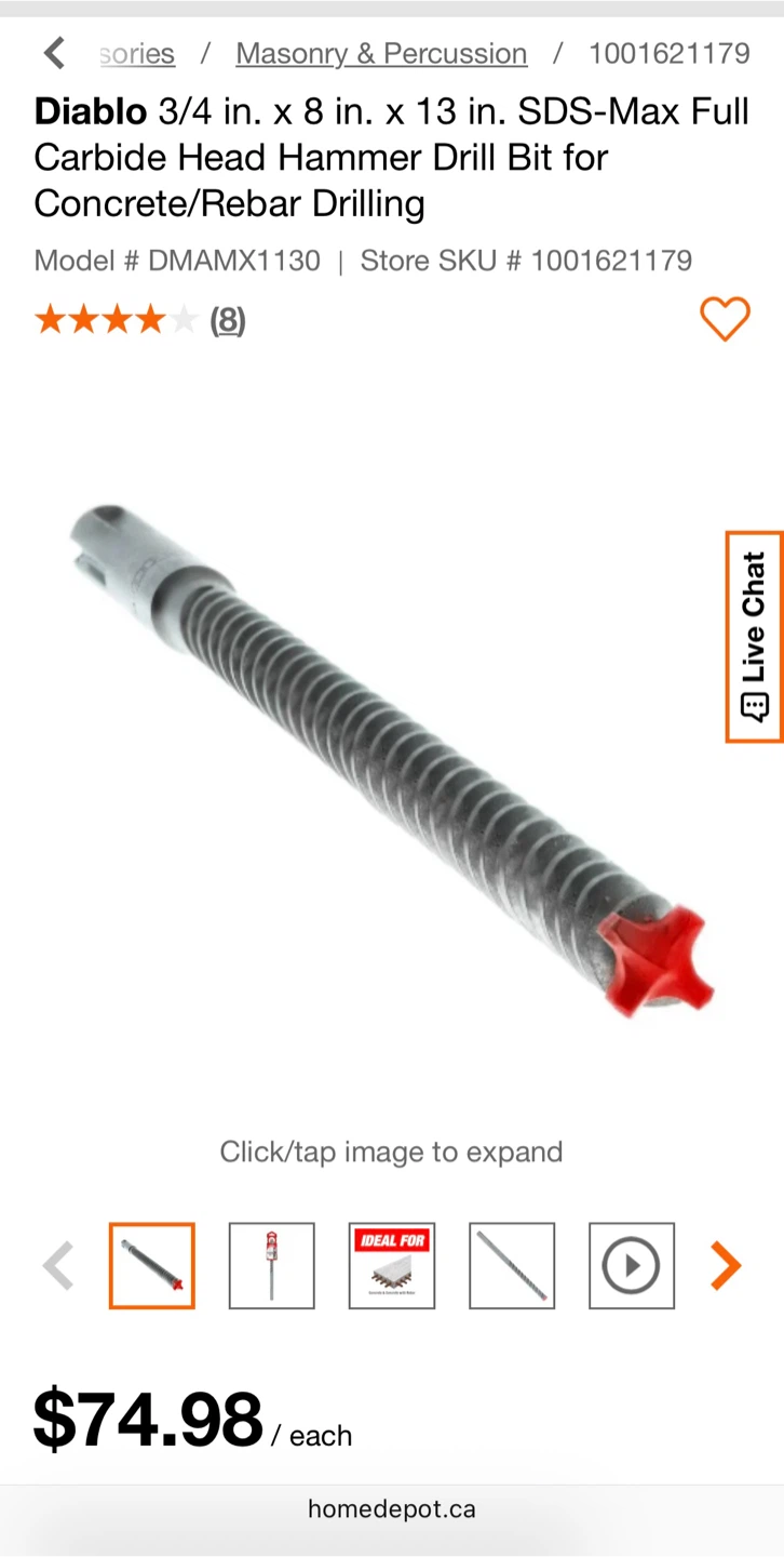 Diablo SDS MAX 3/4" x 8" x 13" Hammer Bit