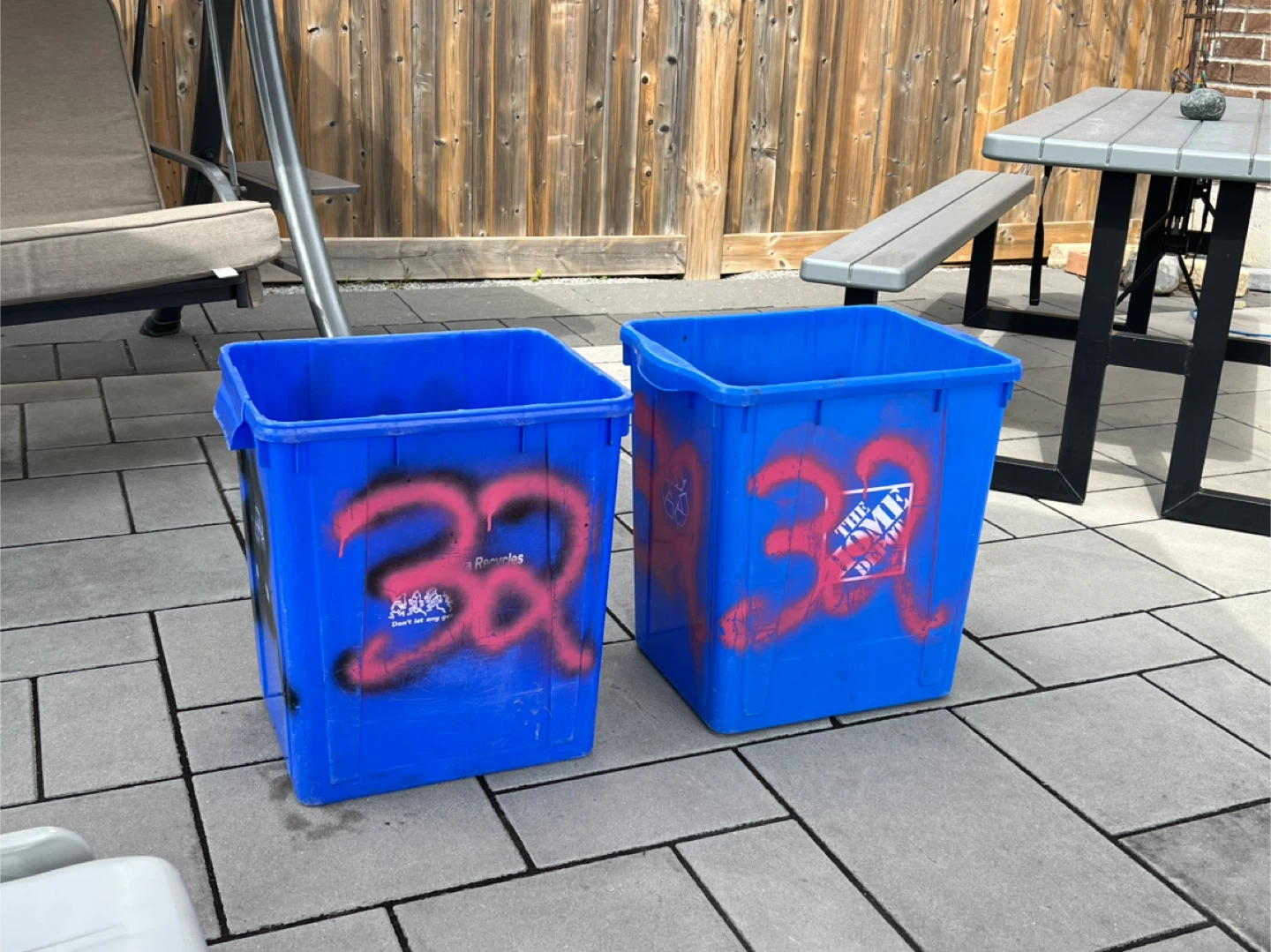 (2) Blue Recycling Bins - photo 2