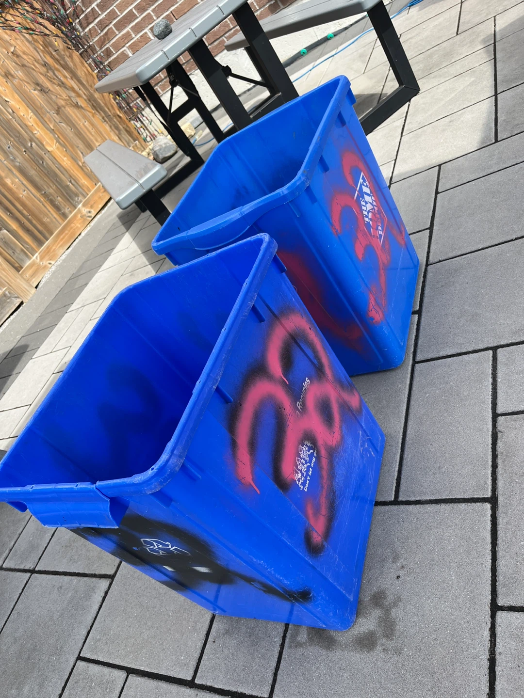 (2) Blue Recycling Bins - photo 3