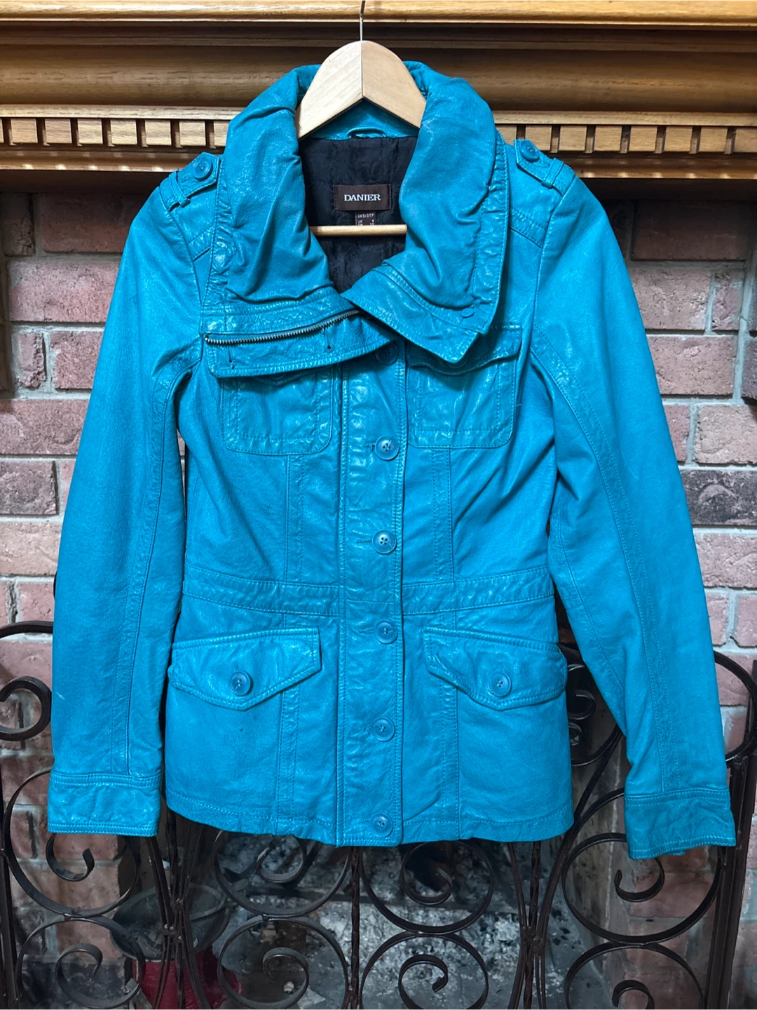 Danier Turquoise Leather Jacket