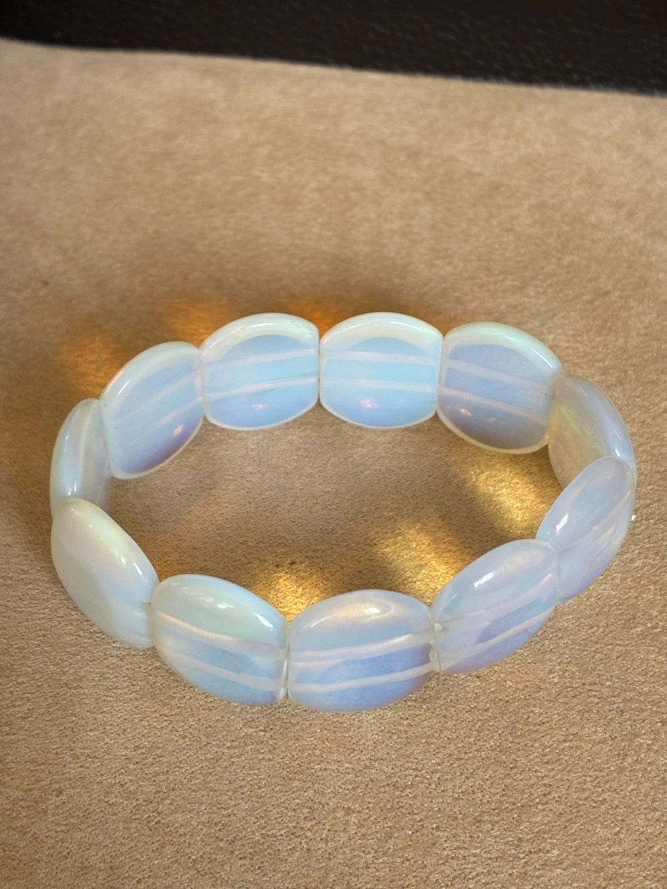 Opalite beaded stretch bracelet