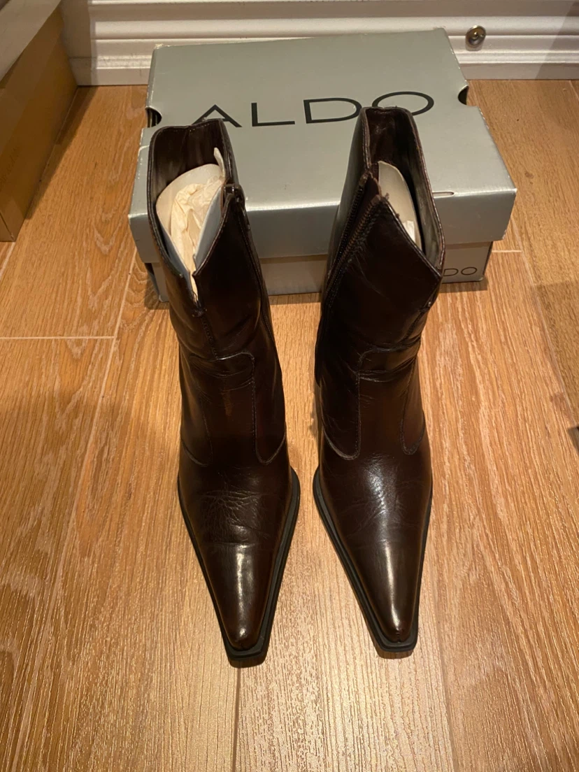 ALDO Brown Pointed Toe Ankle Boots