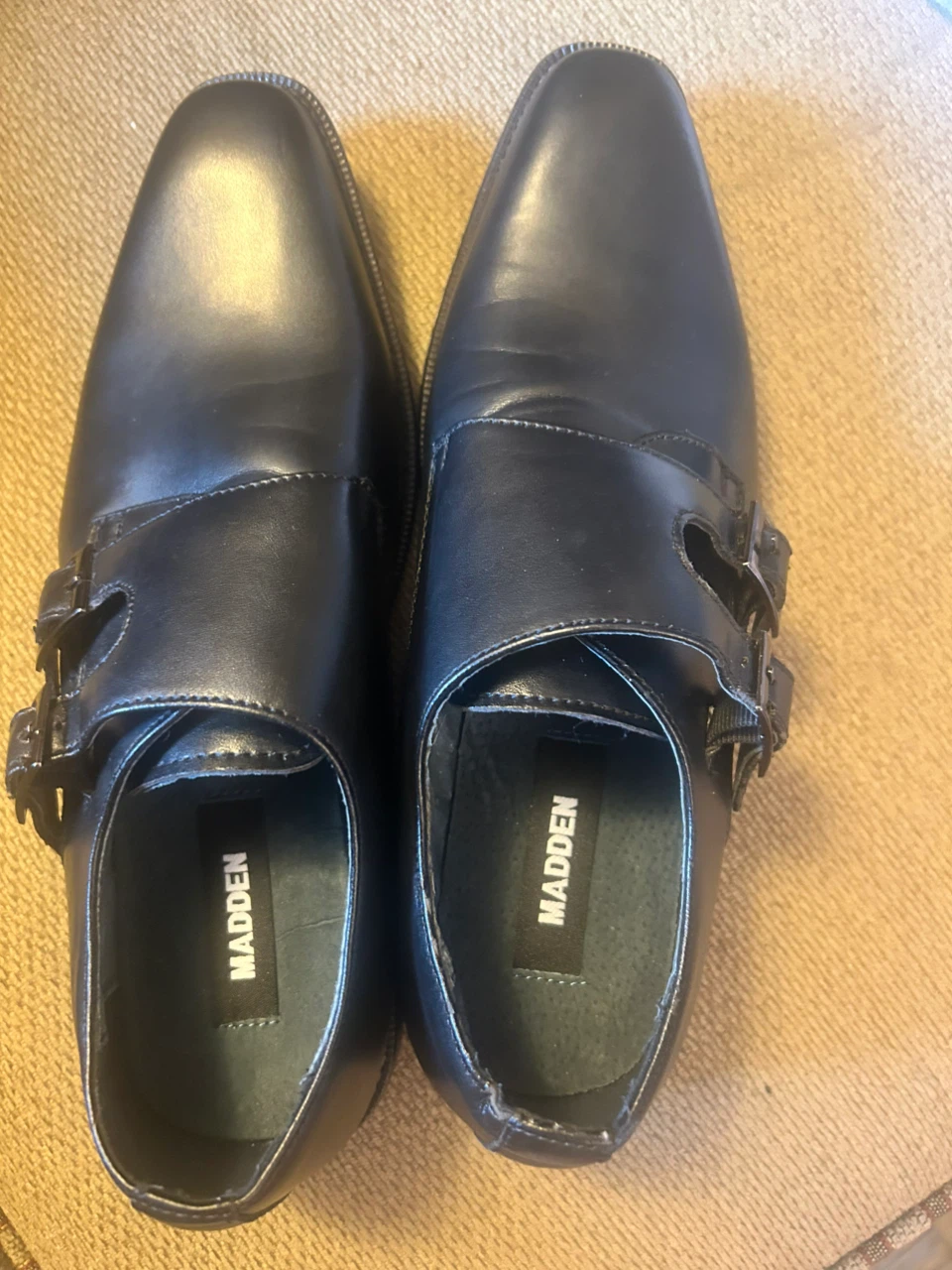 Madden Black Double Monk Strap Shoes