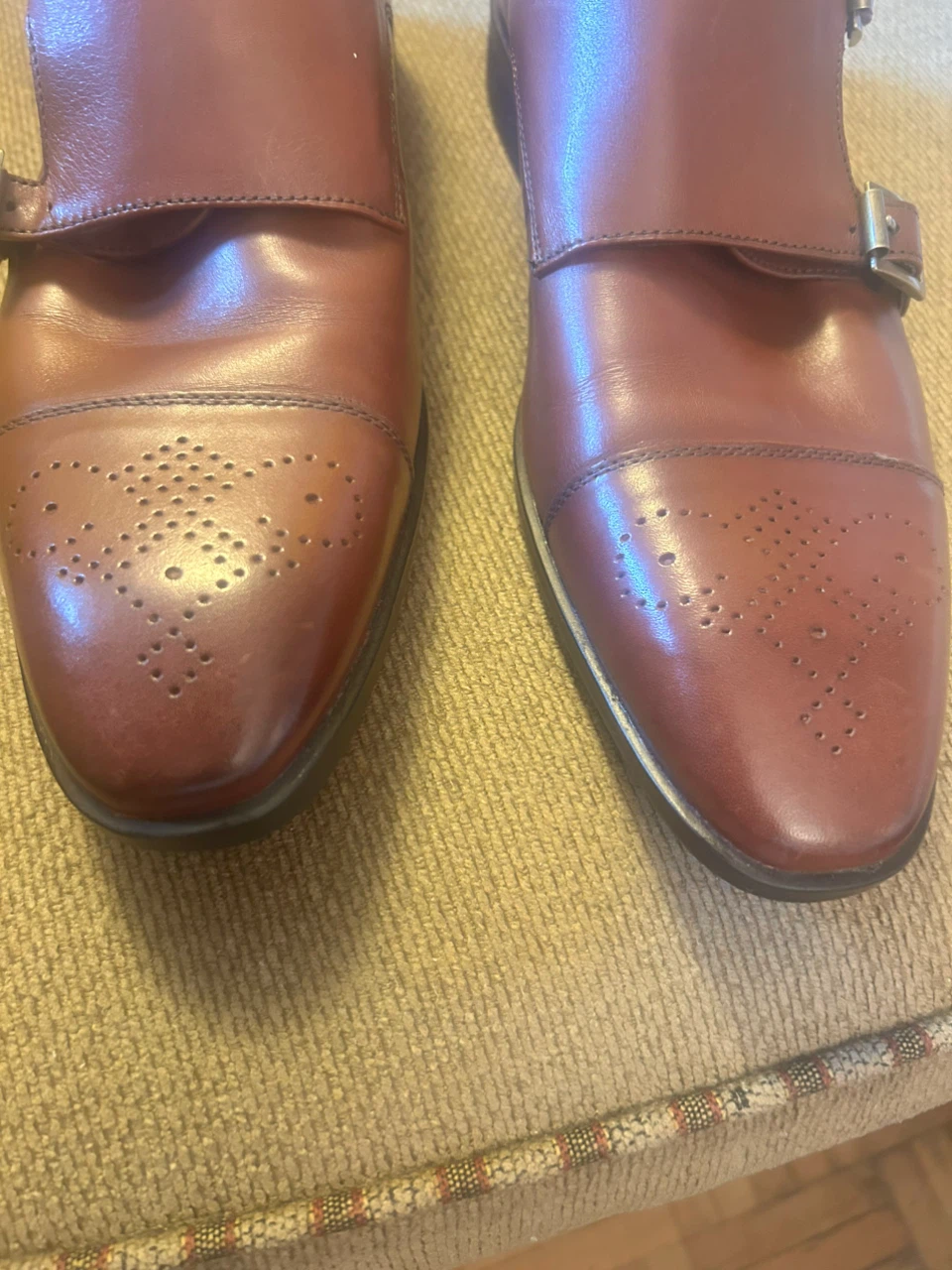 Saks Fifth Avenue Brown Leather Monk Strap Shoes - photo 3