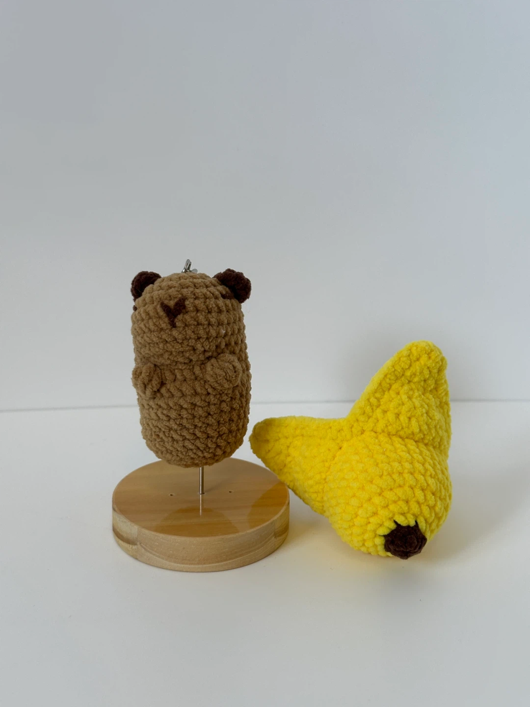Crocheted Capybara Keychain with Banana - photo 2