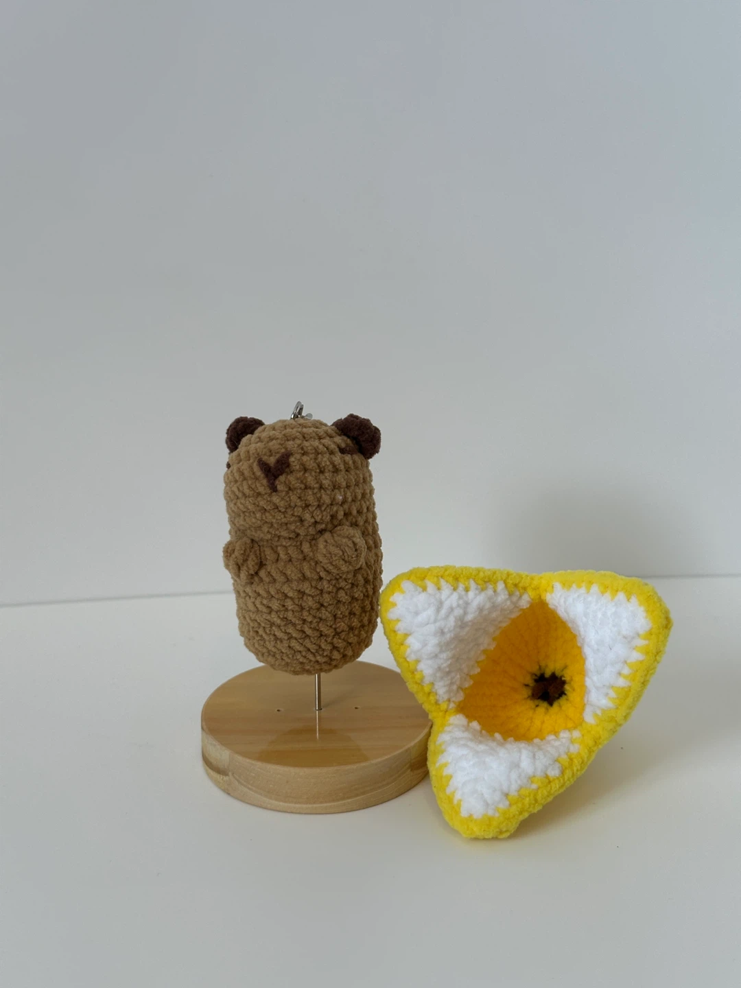 Crocheted Capybara Keychain with Banana - photo 3