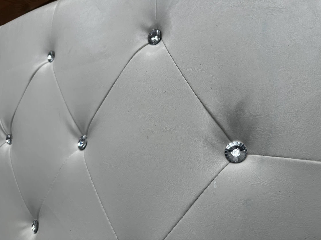 White Faux Leather Tufted Headboard - photo 3