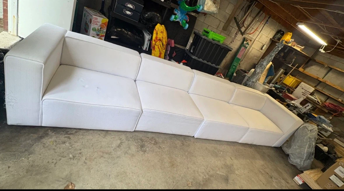 White modular sofa