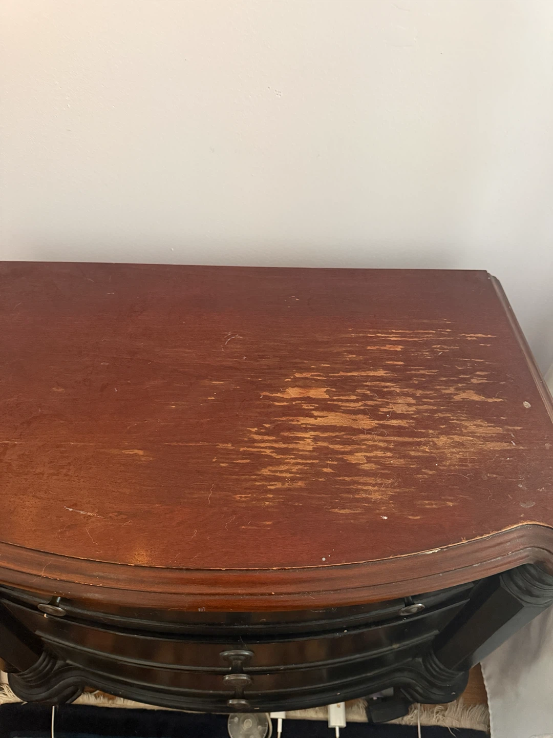 Solid wood Black 3-Drawer Nightstand - photo 2