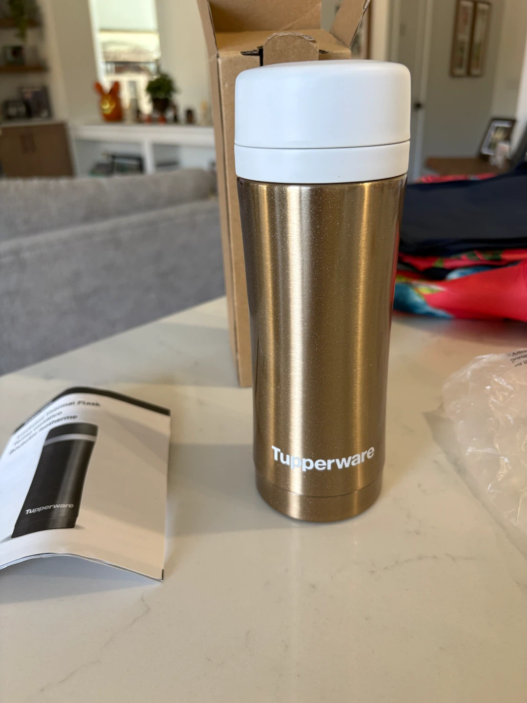 Tupperware Thermal Flask - Gold