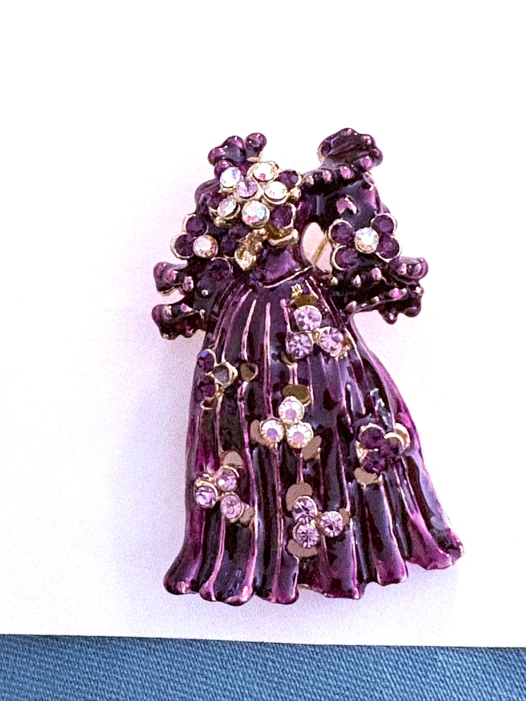 Vintage Purple Enamel Dress Brooch