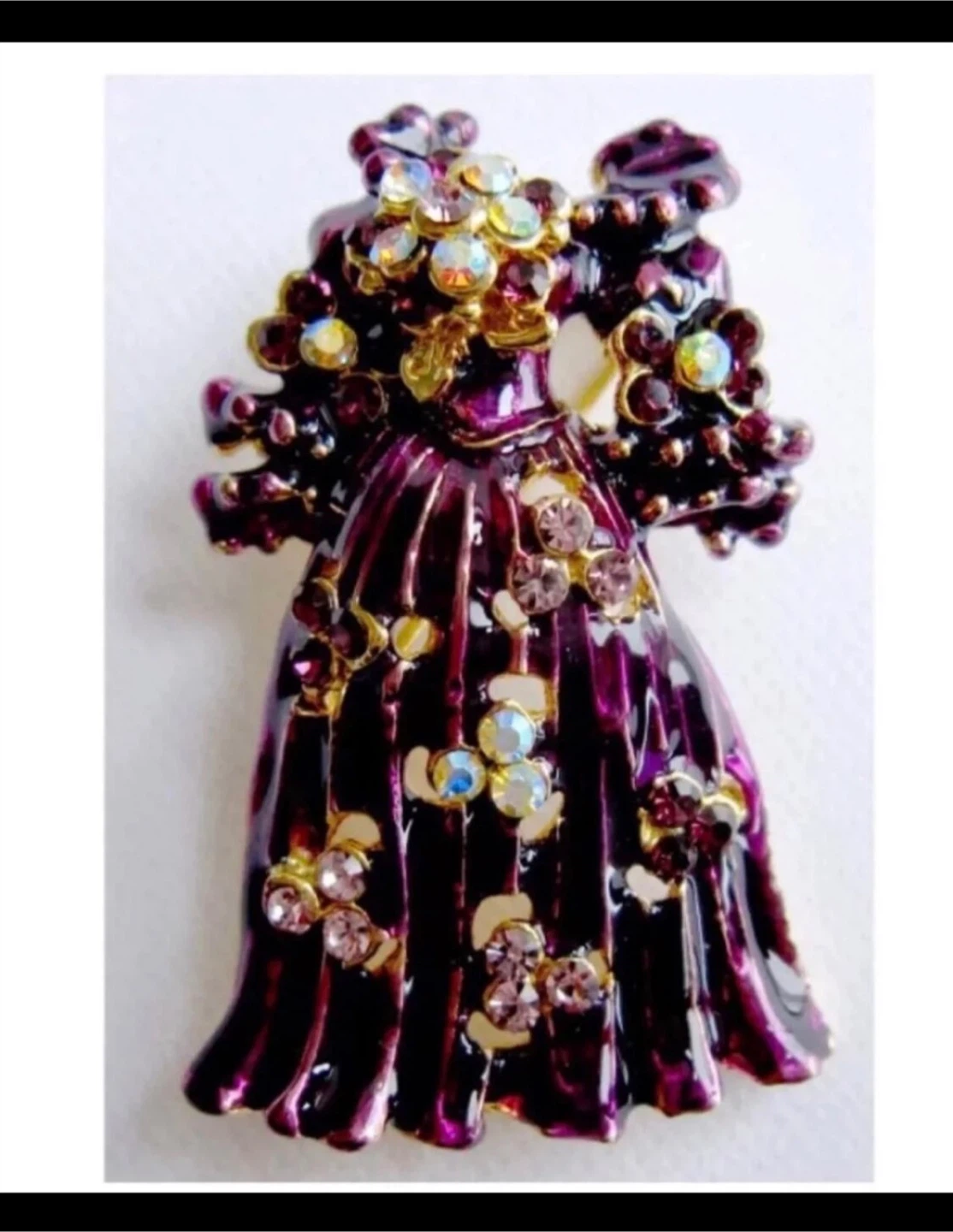 Vintage Purple Enamel Dress Brooch - photo 3