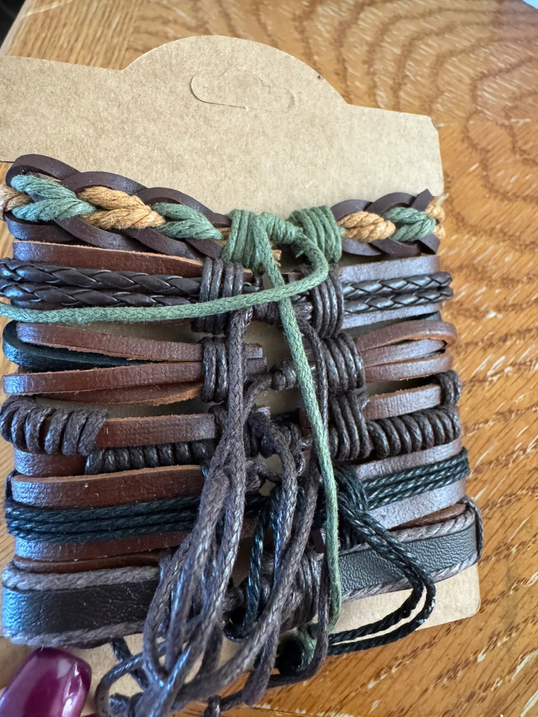 Leather Bracelet Set with Tree of Life Charm - photo 4