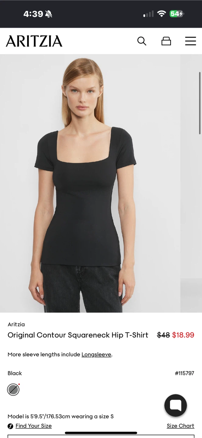 Aritzia Original Contour Squareneck Hip T-Shirt - photo 3
