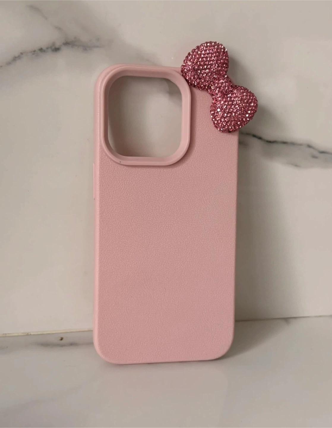 New Pink rhinestone bow iPhone case