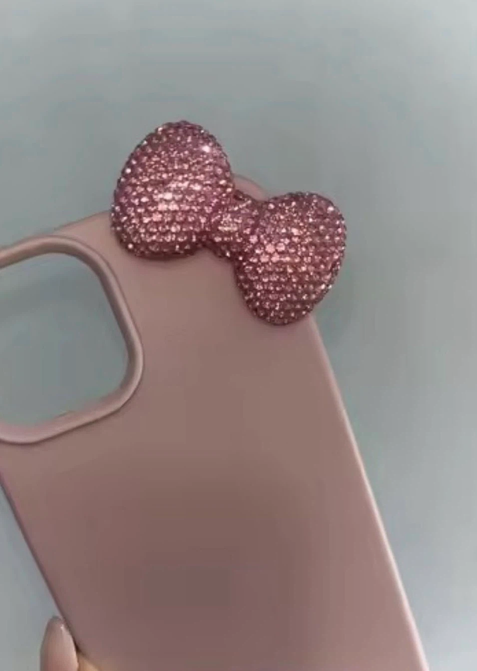 New Pink rhinestone bow iPhone case - photo 2
