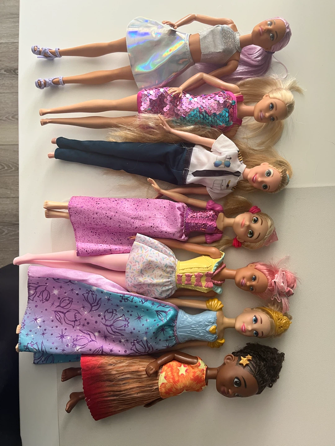 Set of 7 Barbie and Disney Princess Dolls