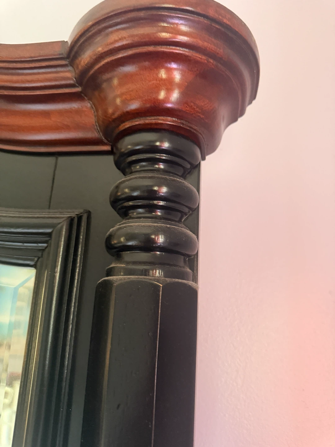 Solid wood Black Dresser with Mirror and Extra Knobs - photo 2