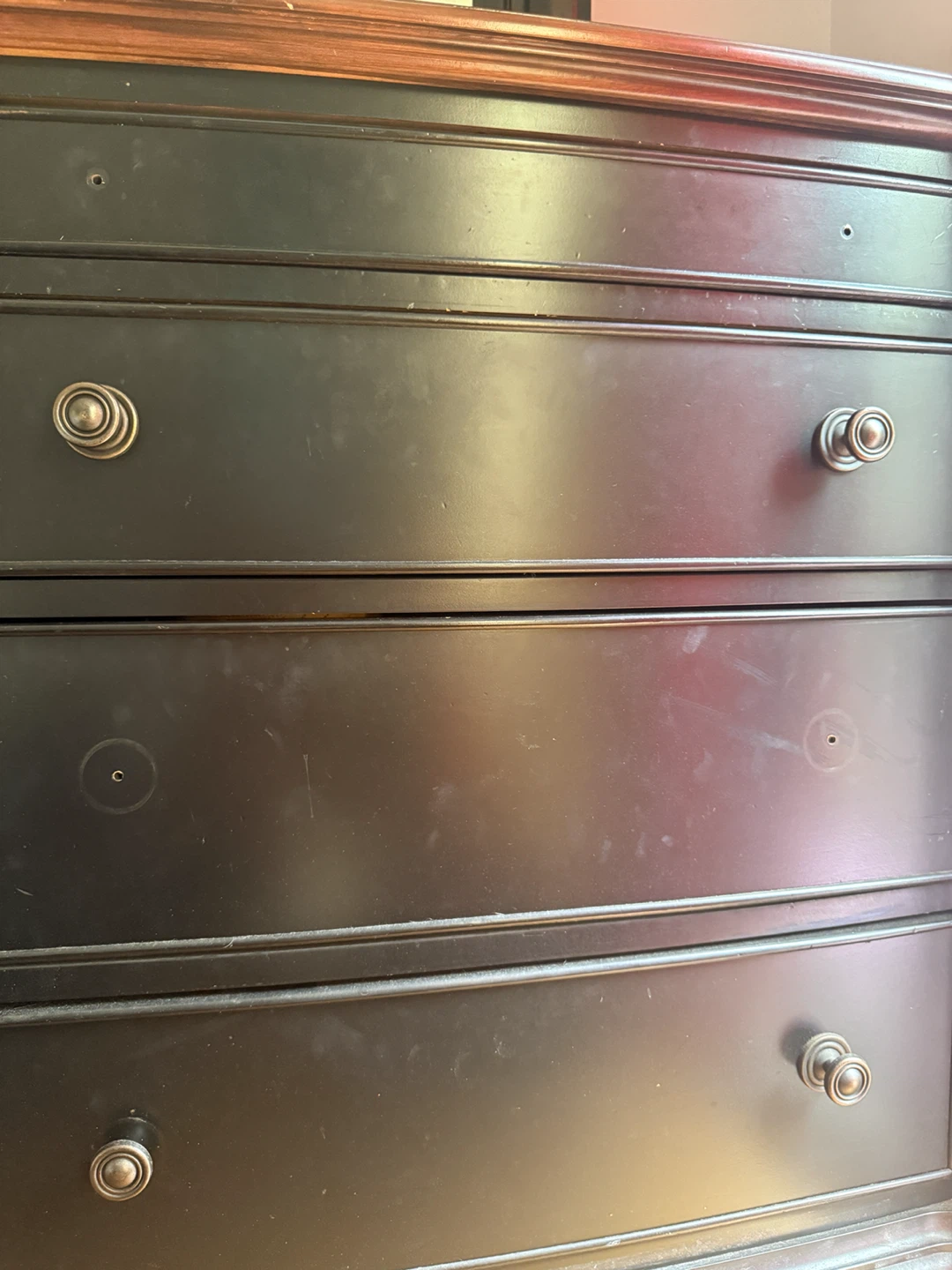 Solid wood Black Dresser with Mirror and Extra Knobs - photo 4