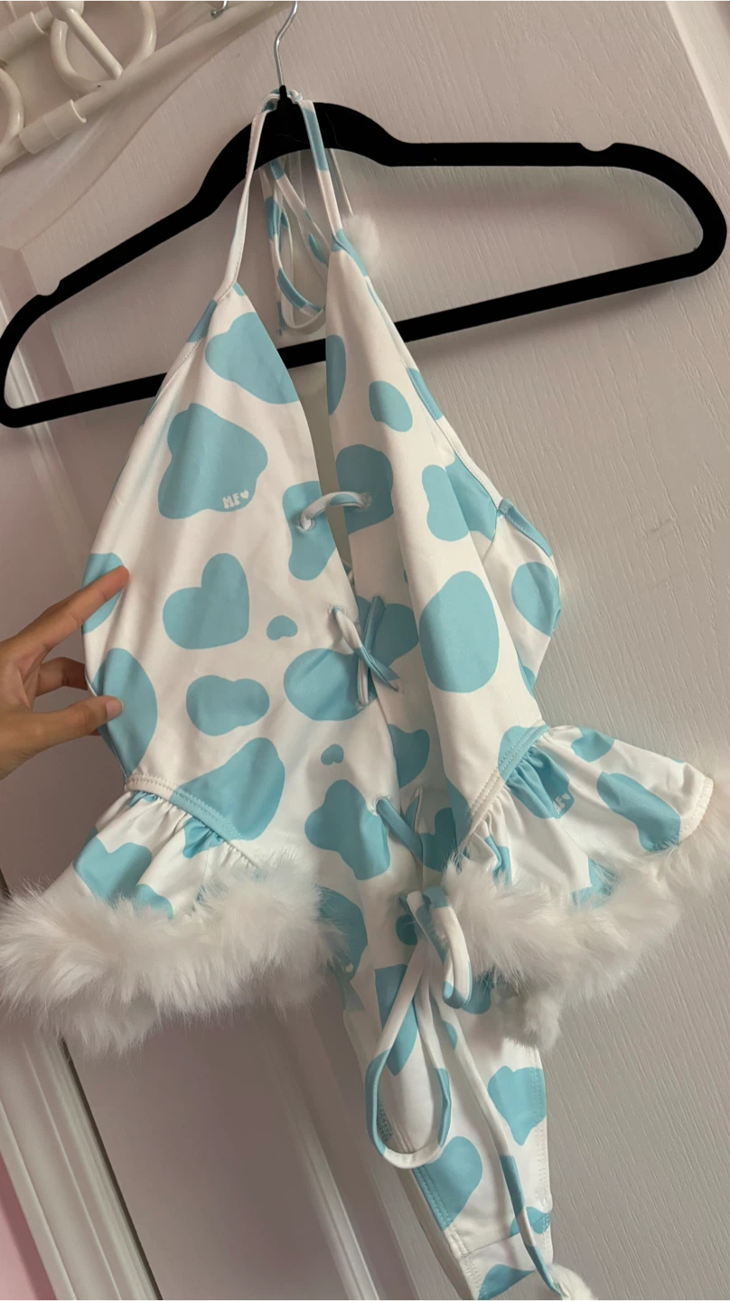 Winter Plush Cow Cosplay